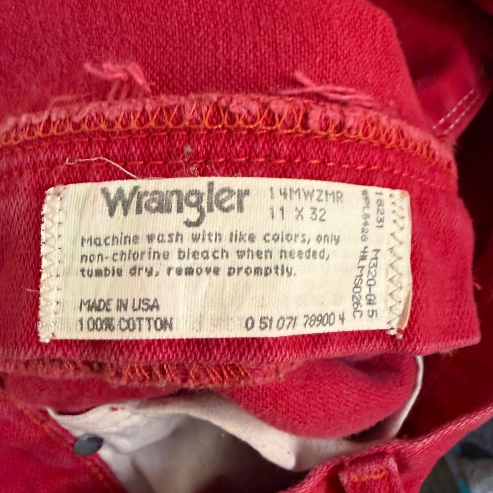 Wrangler Vintage Red High Waisted Western Jeans Made in USA Size 11x32 - Picture 4 of 9